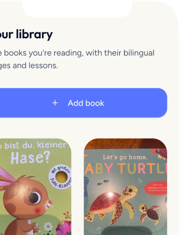 The Tildi library screen showing the books you're reading